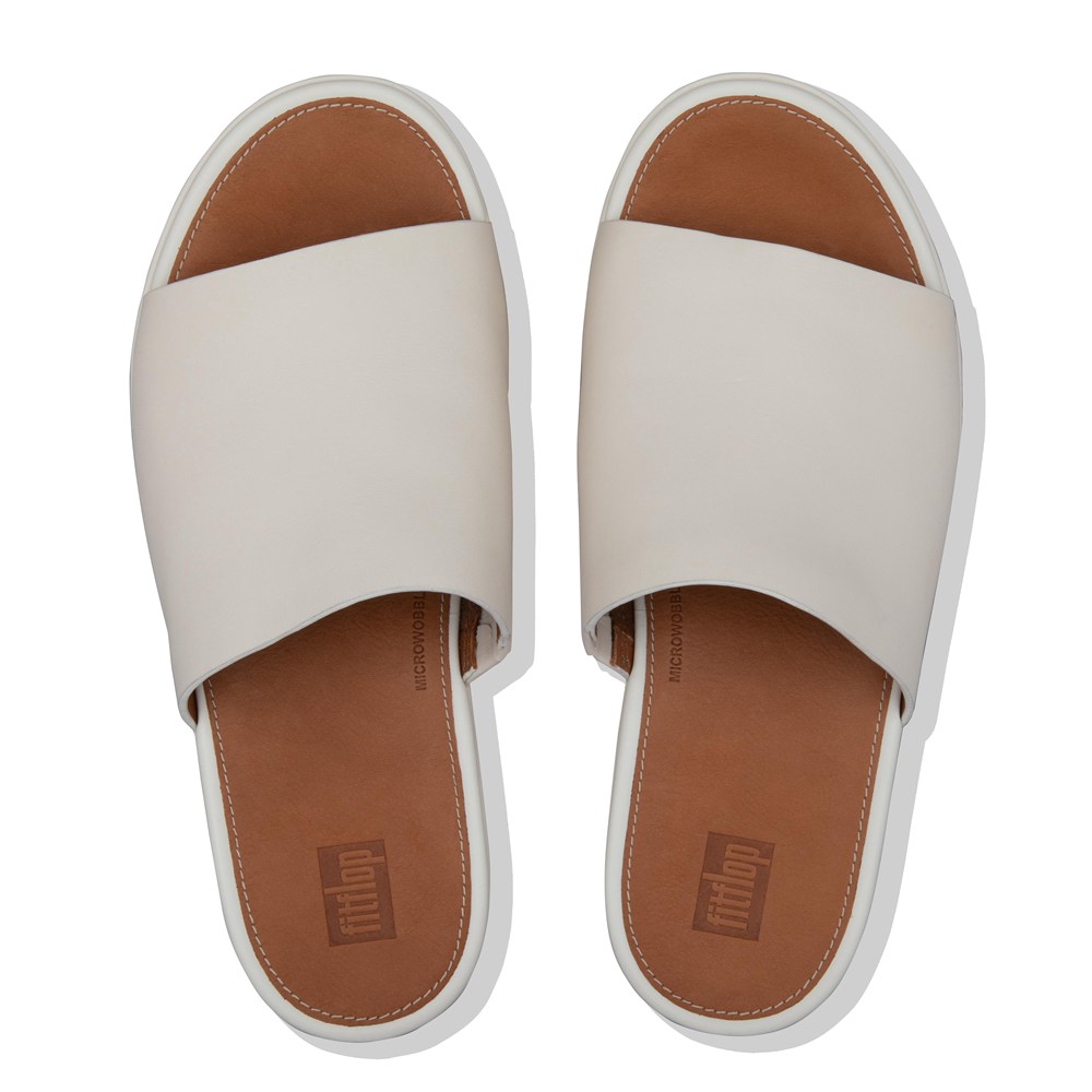Fitflop Womens Wedge - Eloise Leather Slides - White - 213-FZGODT